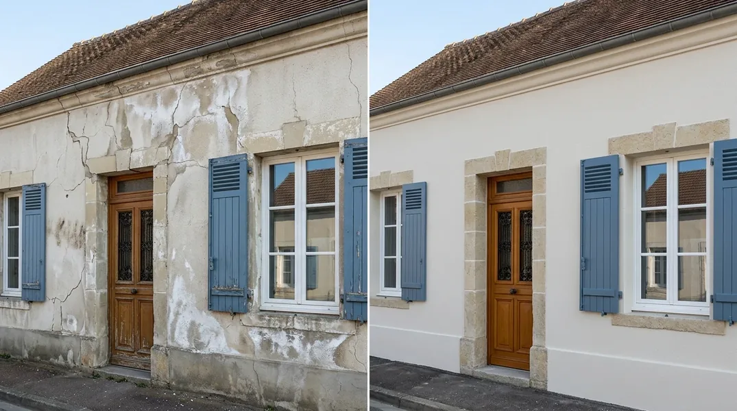 Comment traiter les fissures d'une façade à colombages sans endommager les poutres apparentes ?
